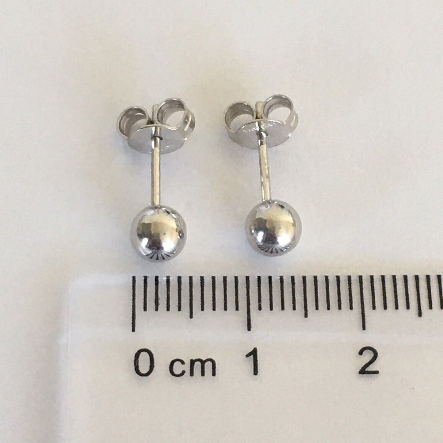 P-0550, New 14k White Gold Earrings Studs 10*10mm Shining Ball
