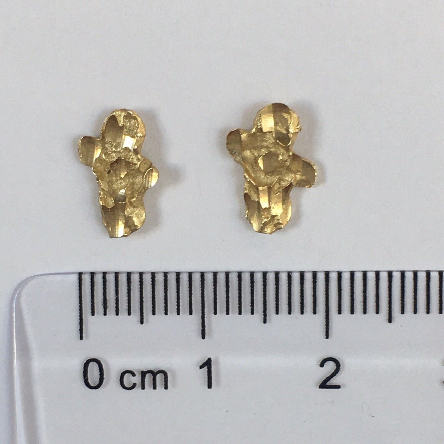 P-0360, New 14k Yellow Gold Earrings Studs Unique Peanut Design