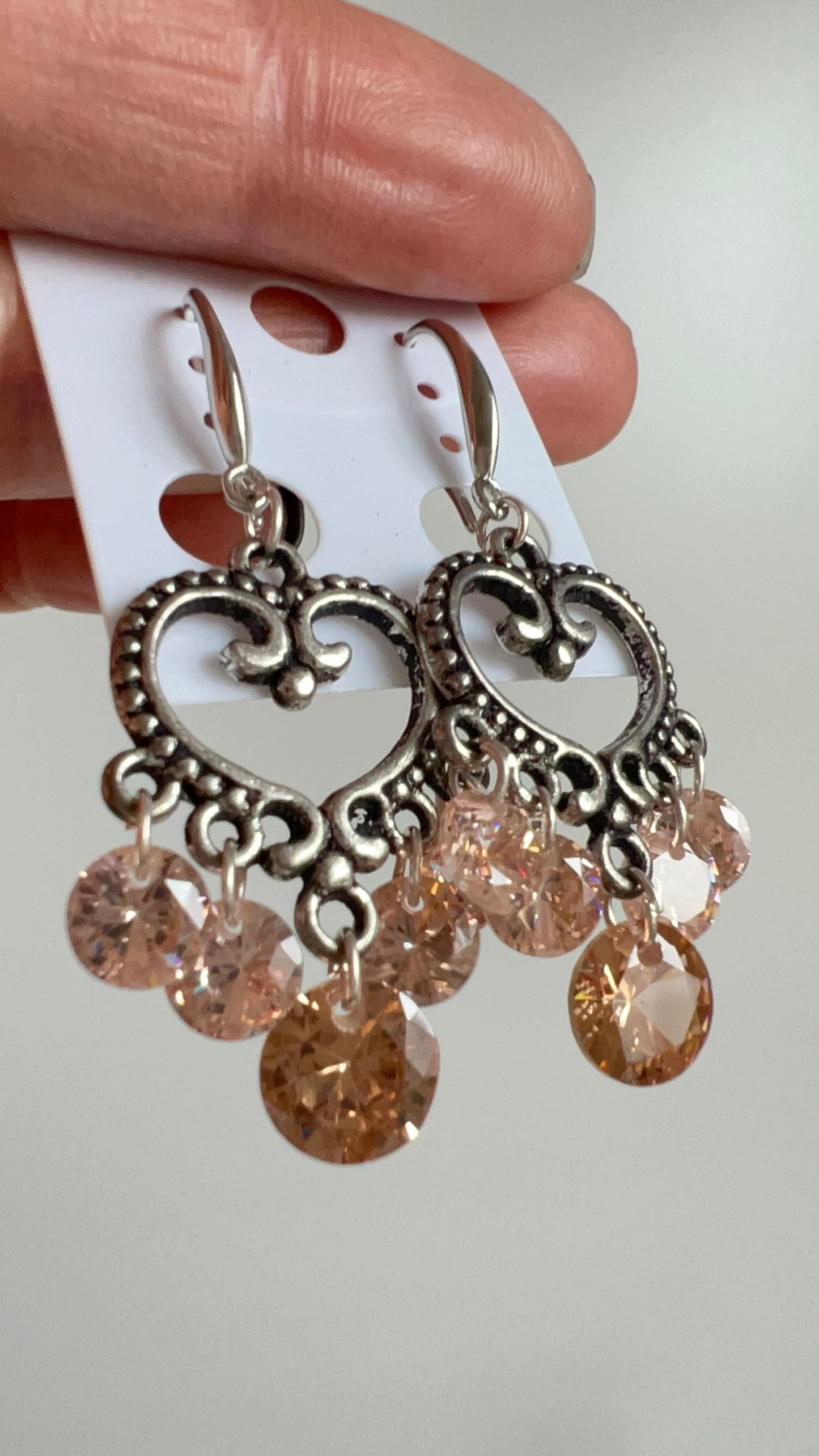 Handmade, unique design, Swarovski crystal earrings