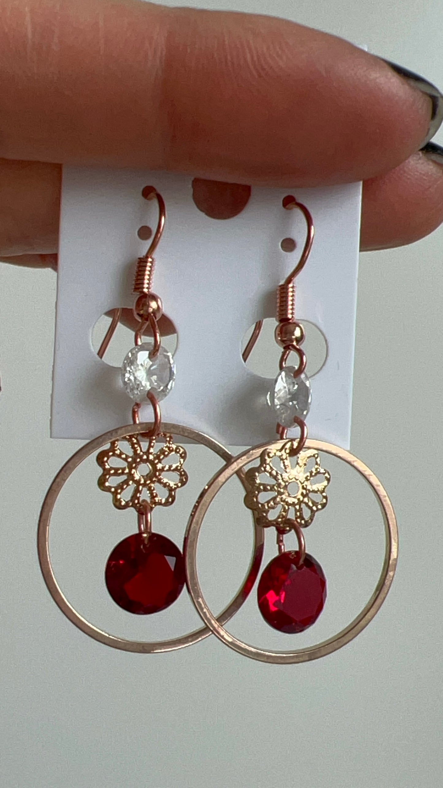 Handmade, unique design, Swarovski crystal earrings