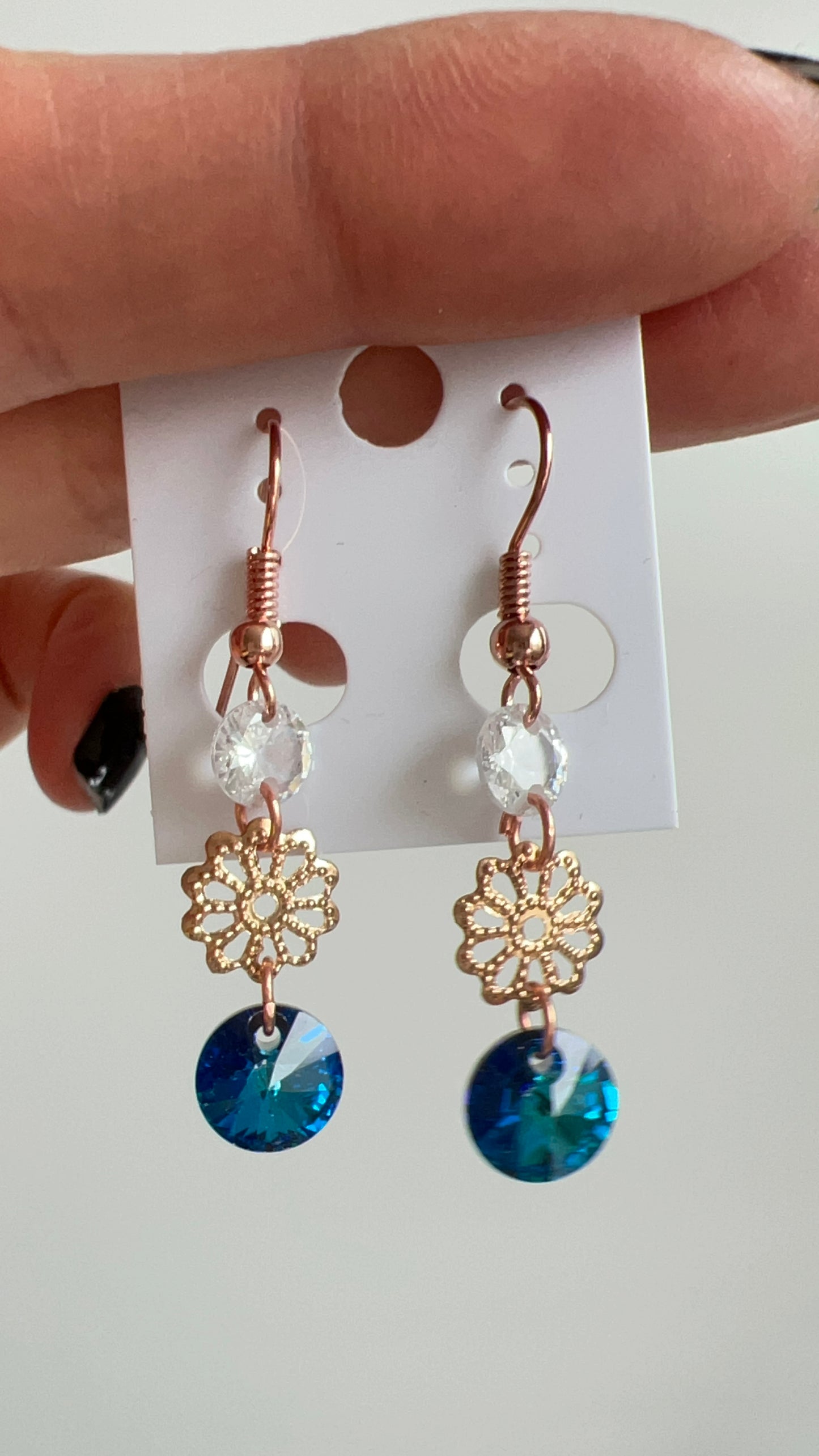 Handmade, unique design, Swarovski crystal earrings