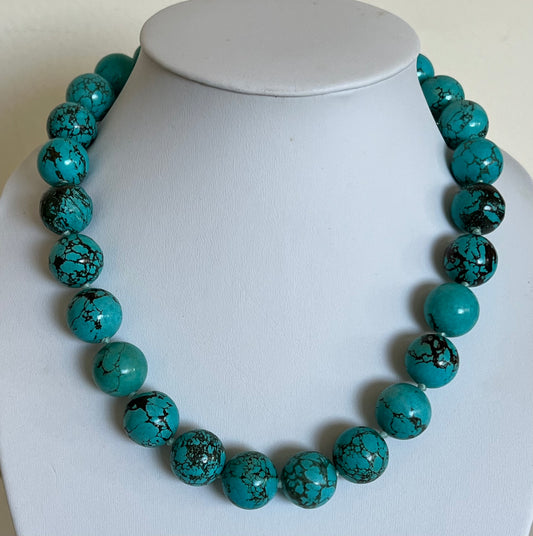 Natural Round Turquoise necklace