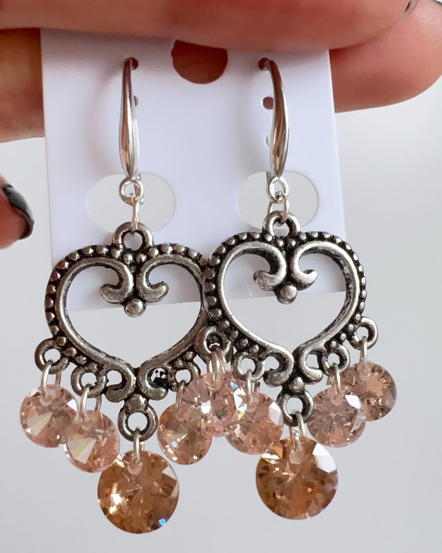 Handmade, unique design, Swarovski crystal earrings