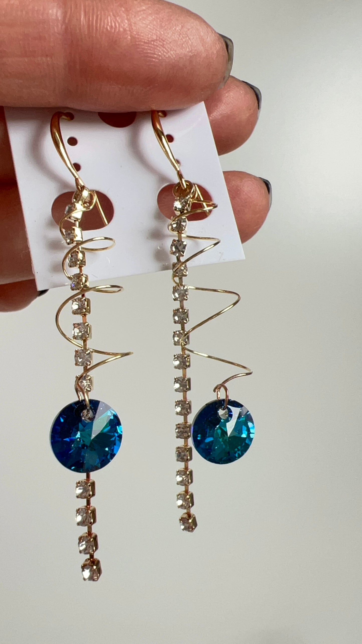 Handmade, unique design, Swarovski crystal earrings