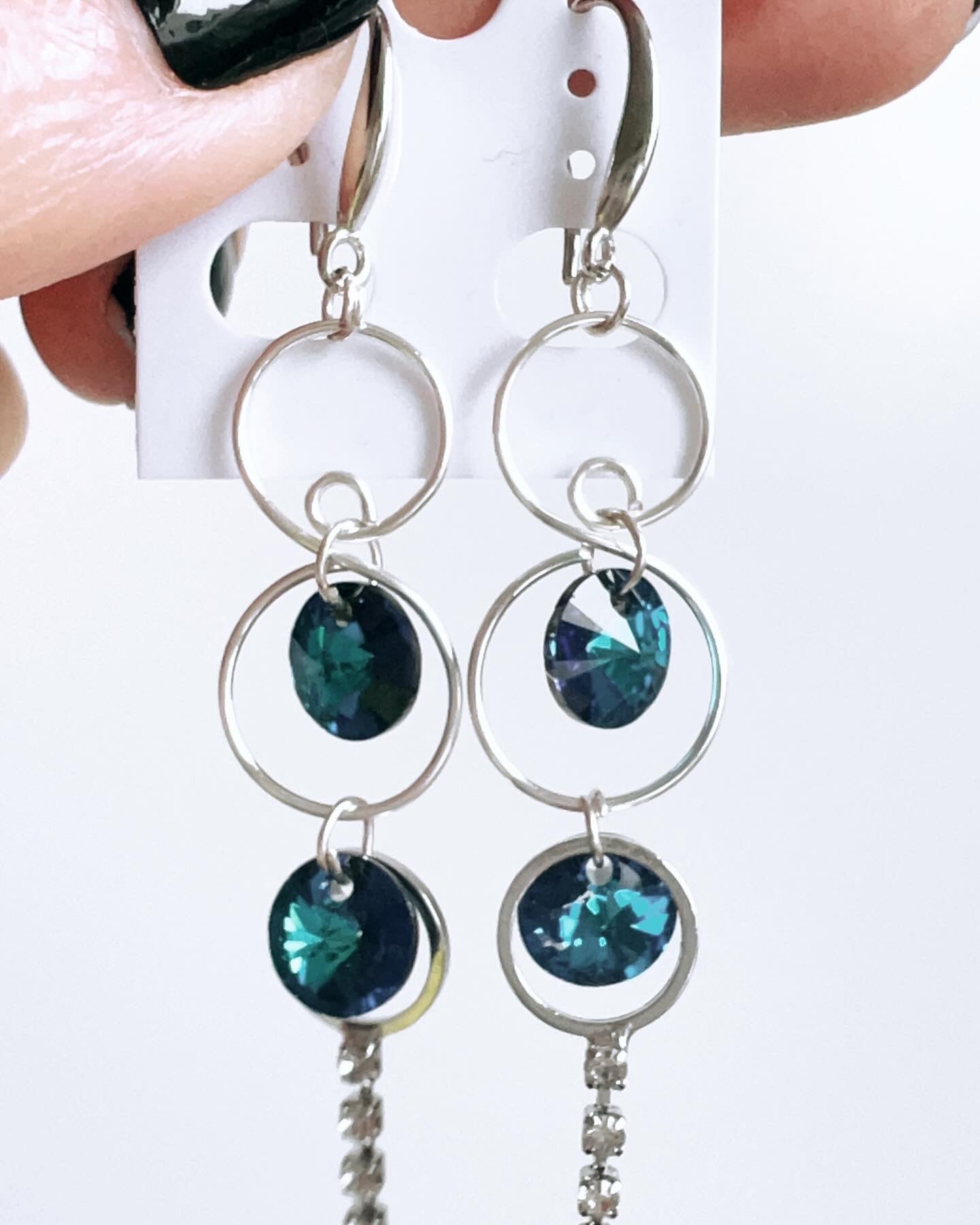 Handmade, unique design, Swarovski crystal earrings