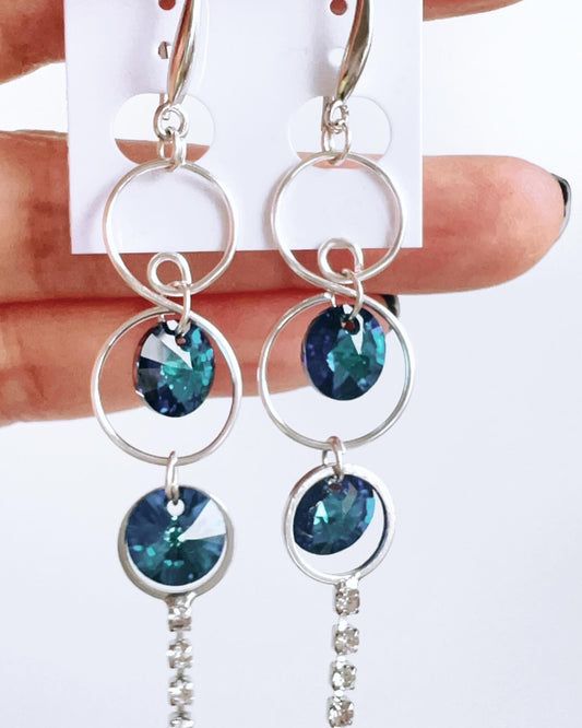 Handmade, unique design, Swarovski crystal earrings