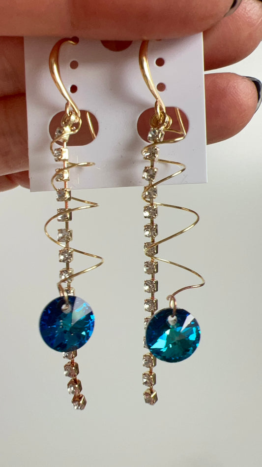 Handmade, unique design, Swarovski crystal earrings