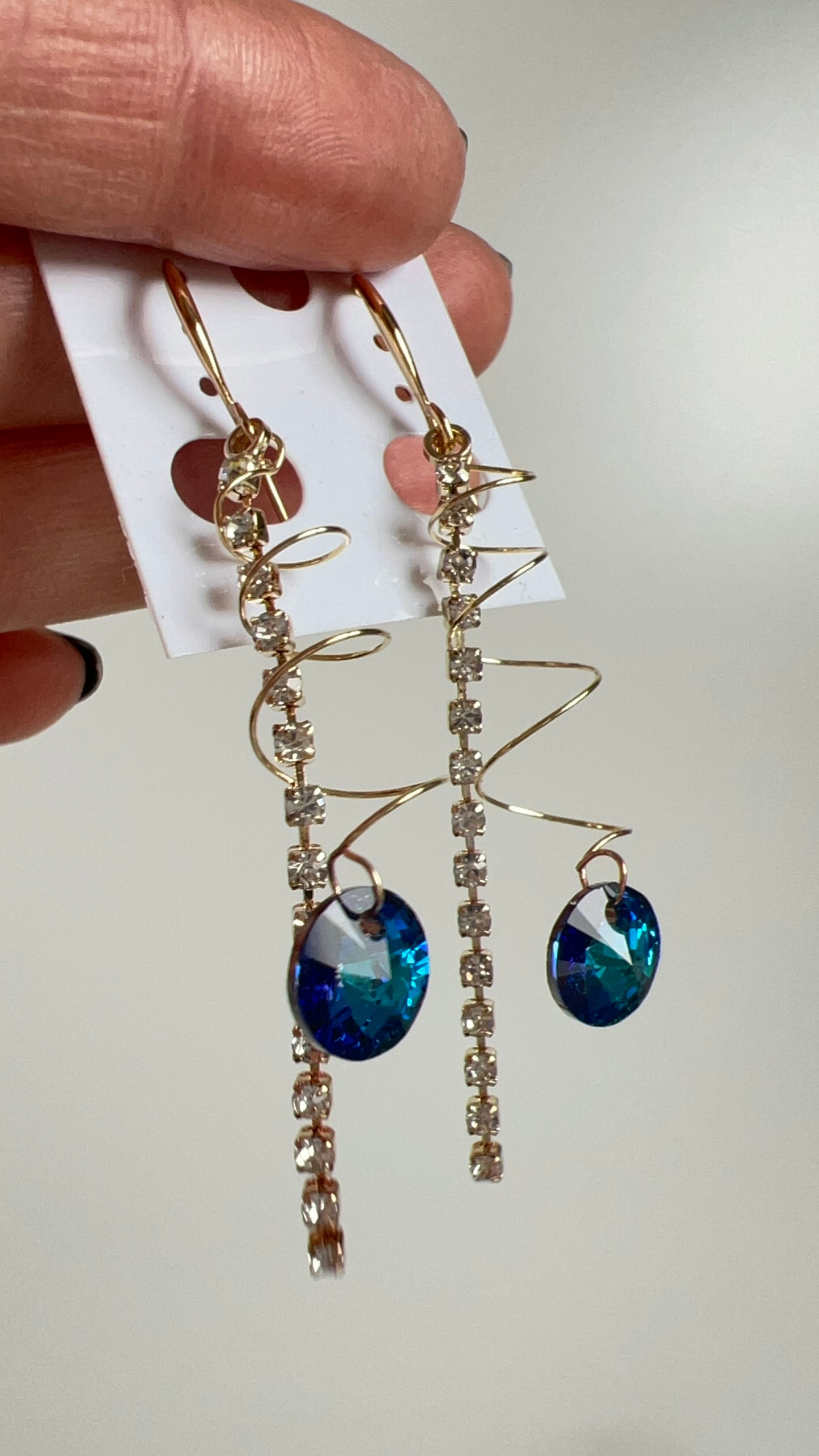 Handmade, unique design, Swarovski crystal earrings