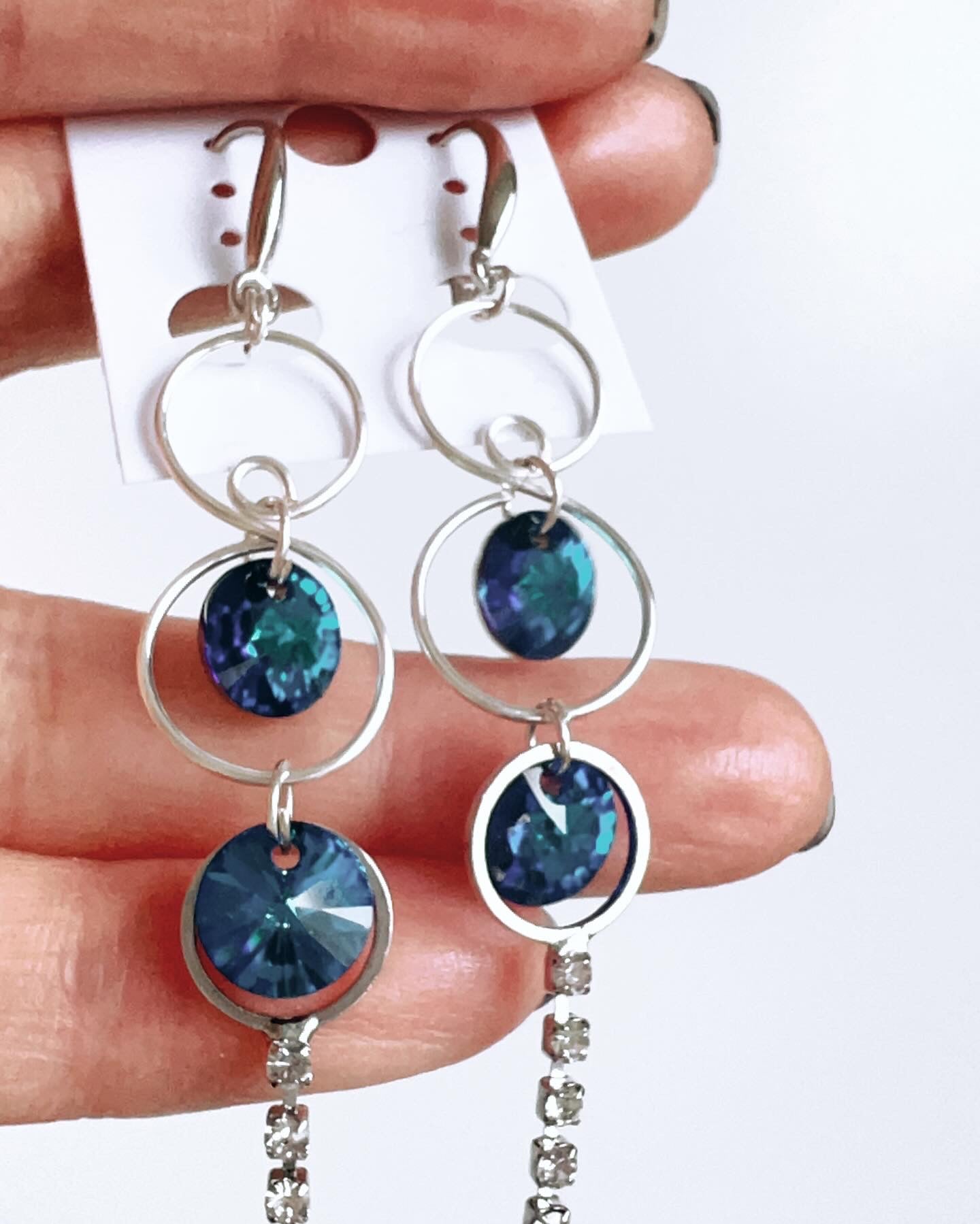 Handmade, unique design, Swarovski crystal earrings