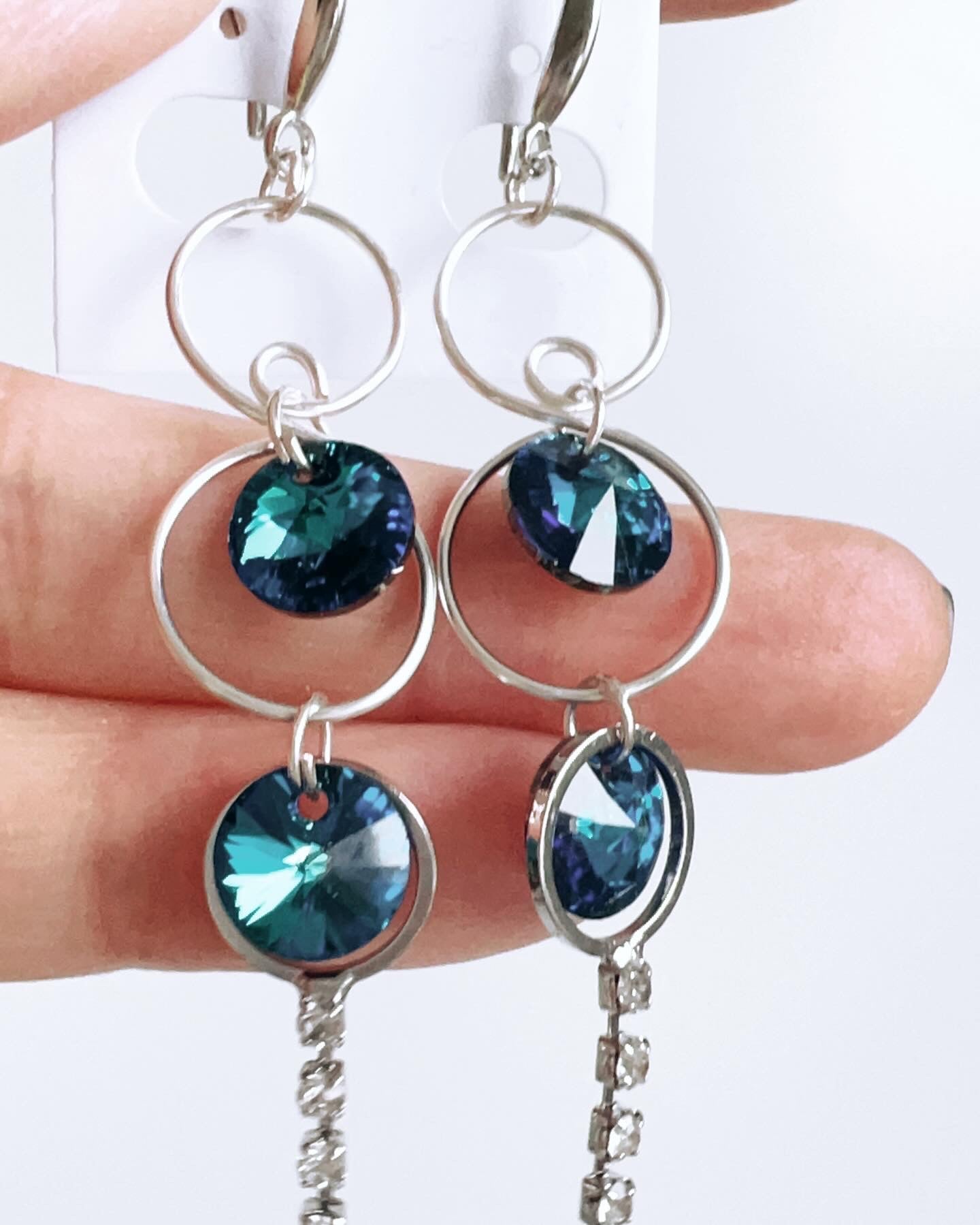 Handmade, unique design, Swarovski crystal earrings