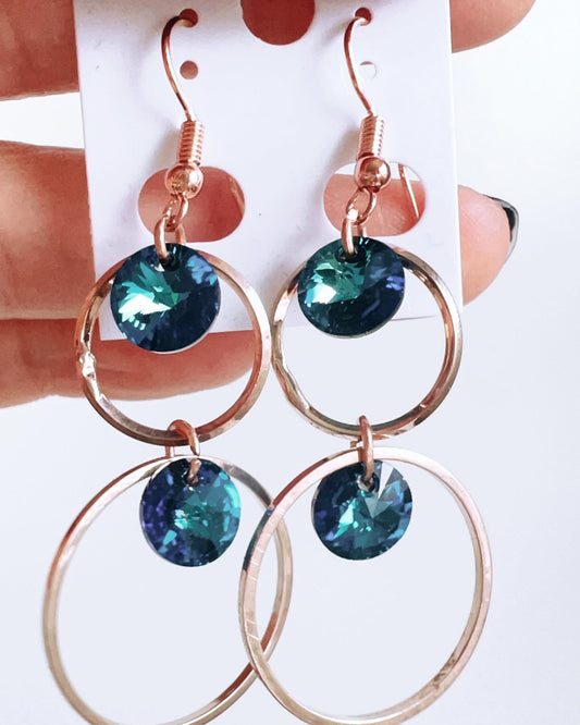 Handmade, unique design, Swarovski crystal earrings