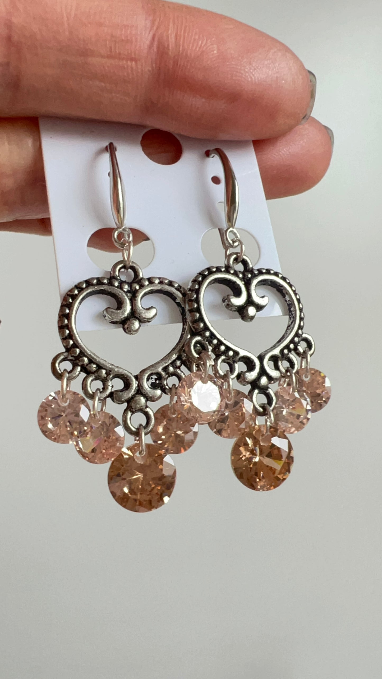 Handmade, unique design, Swarovski crystal earrings