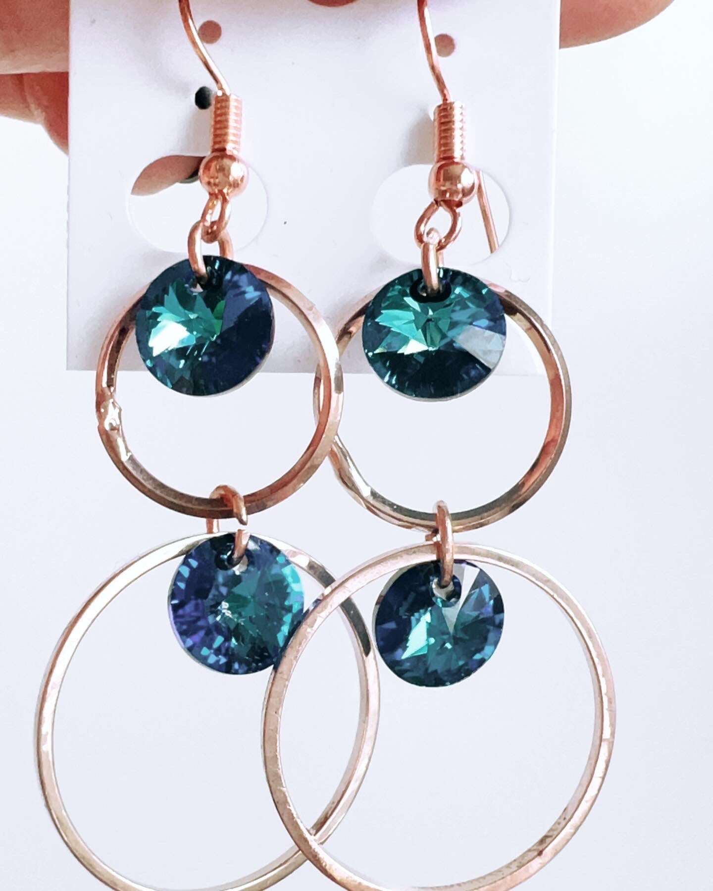 Handmade, unique design, Swarovski crystal earrings