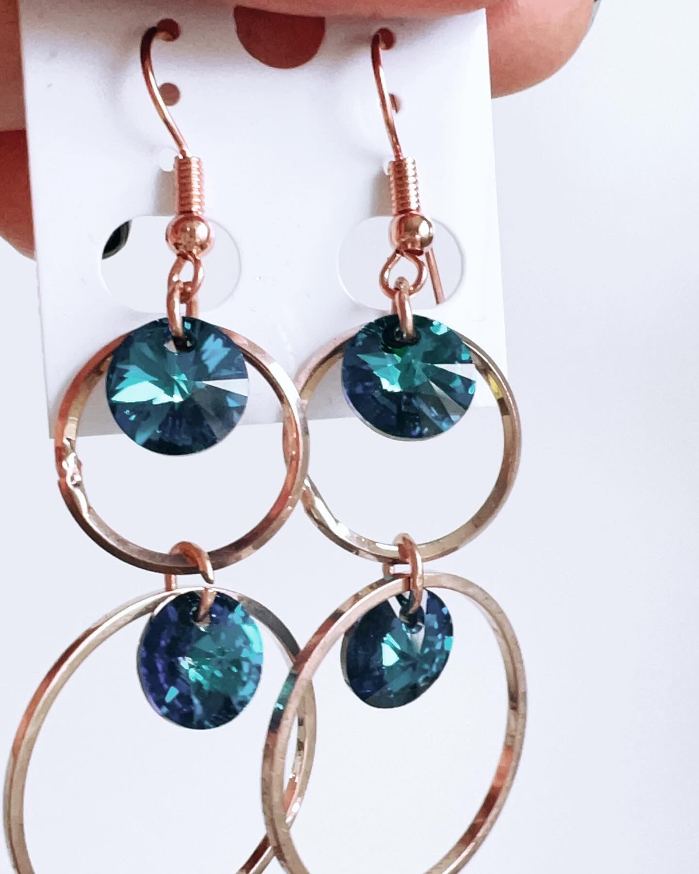 Handmade, unique design, Swarovski crystal earrings