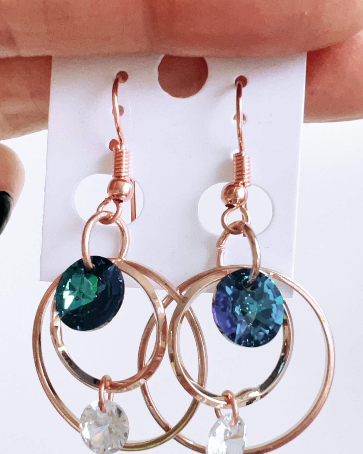 Handmade, unique design, Swarovski crystal earrings