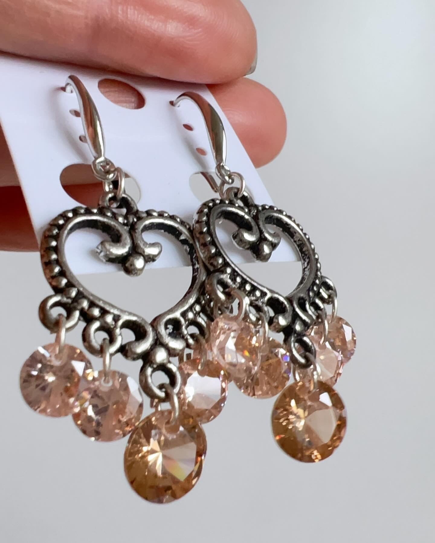 Handmade, unique design, Swarovski crystal earrings