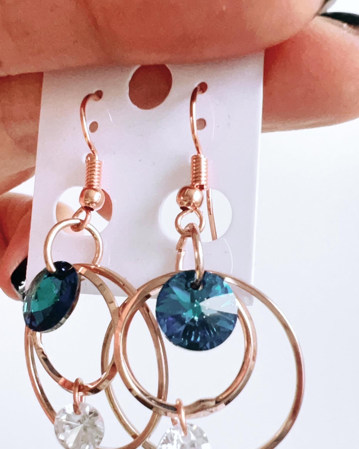 Handmade, unique design, Swarovski crystal earrings