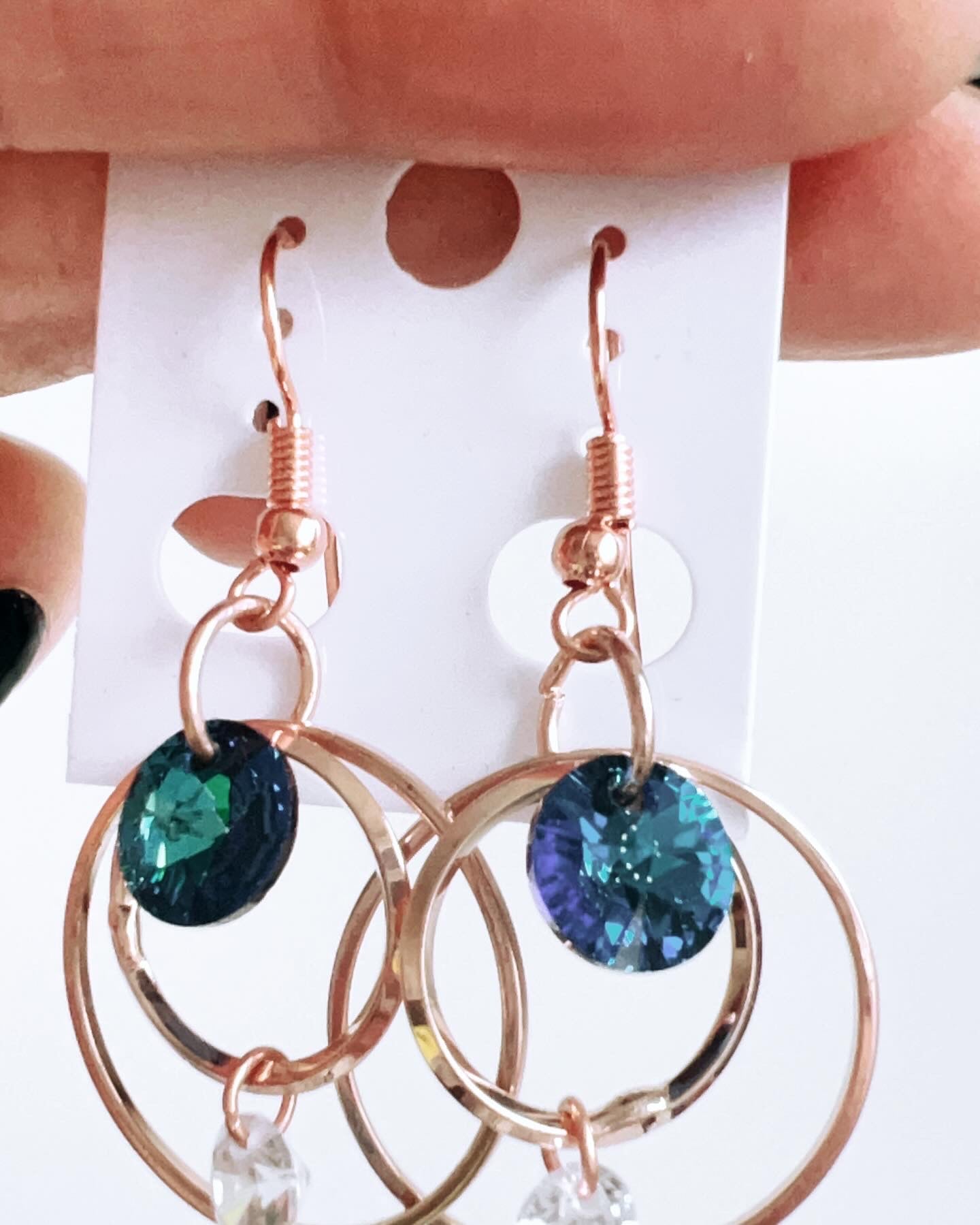 Handmade, unique design, Swarovski crystal earrings