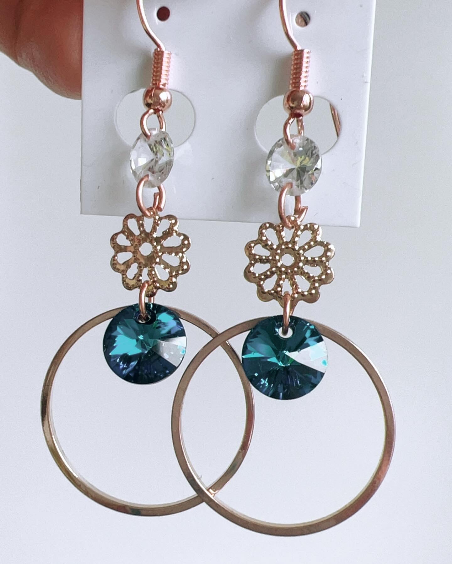 Handmade, unique design, Swarovski crystal earrings