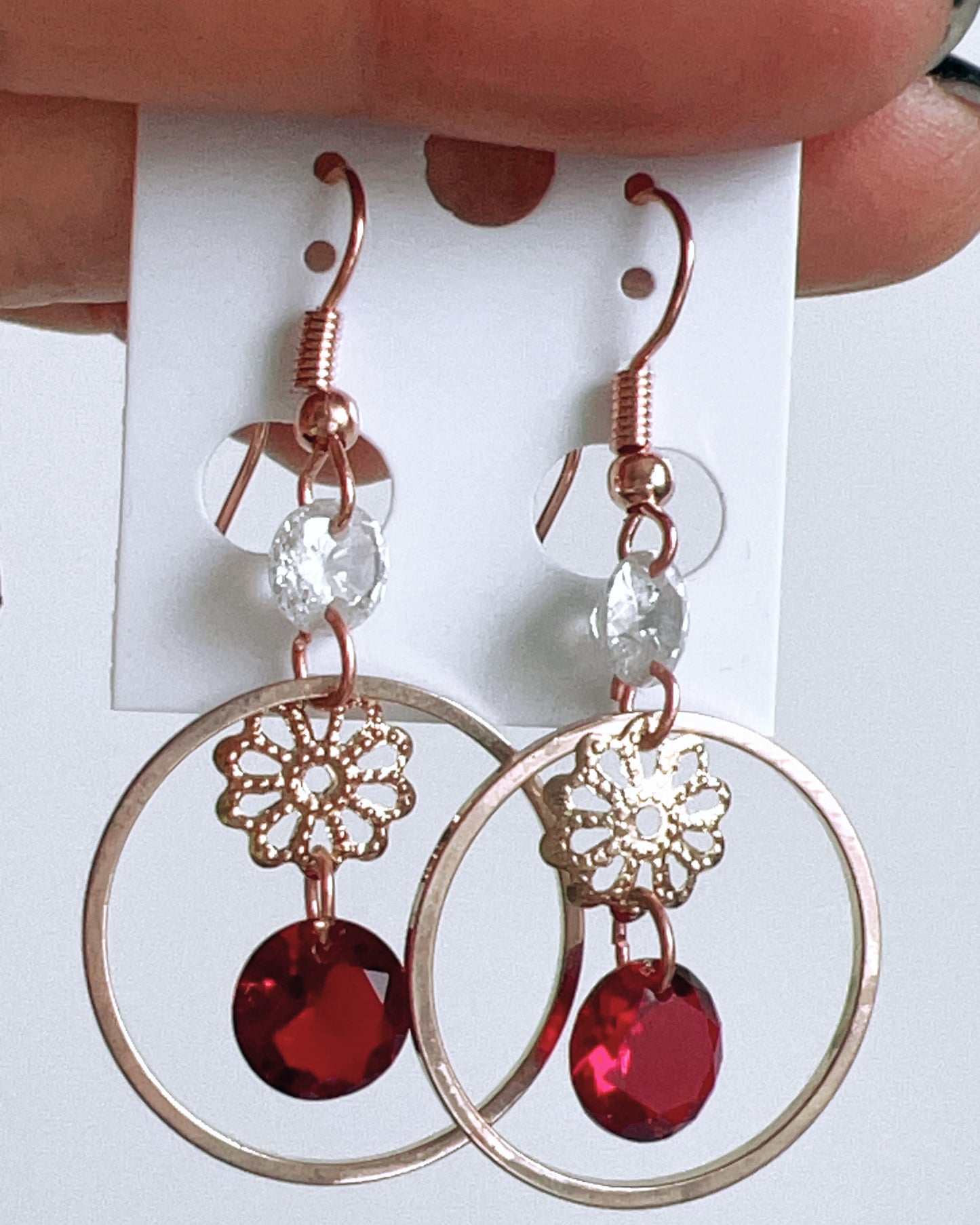 Handmade, unique design, Swarovski crystal earrings