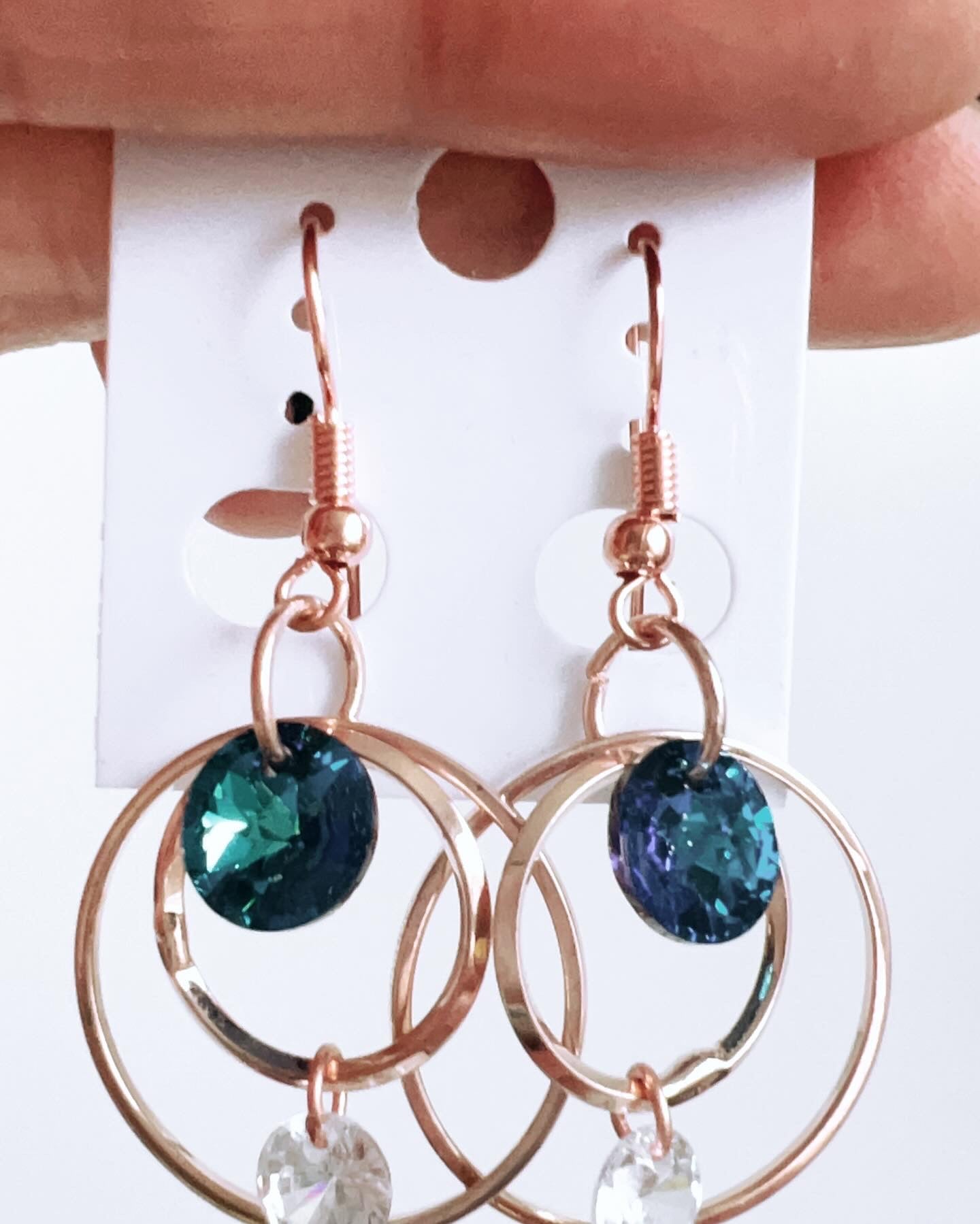 Handmade, unique design, Swarovski crystal earrings