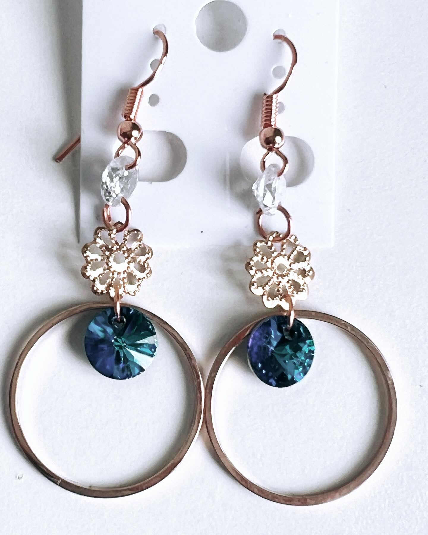 Handmade, unique design, Swarovski crystal earrings