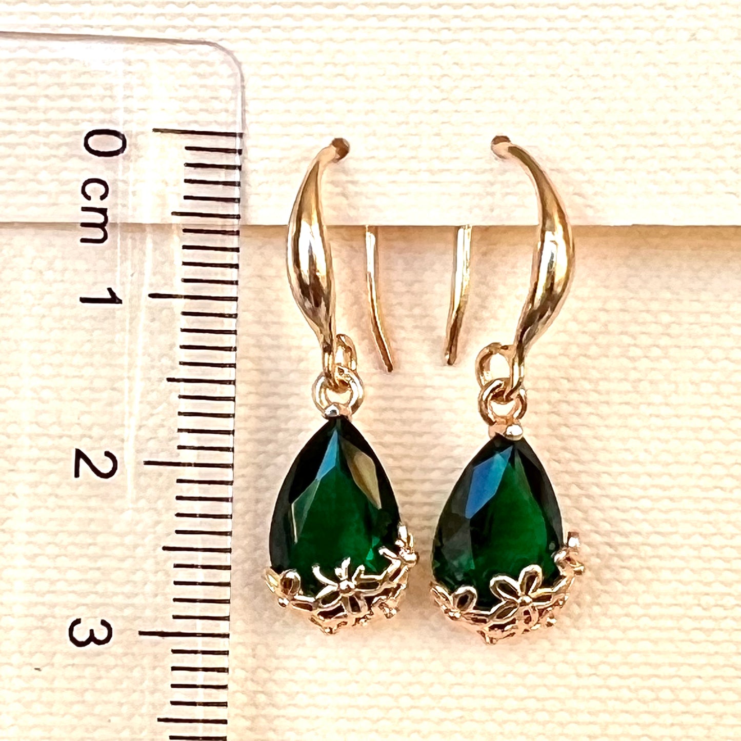 Quality Green Helenite Earrings Rose Gold Rhodium Polish Allergy Free