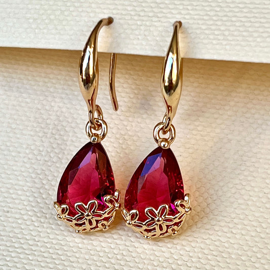 Tourmaline Earrings Rose Gold Rhodium Polish Allergy Free