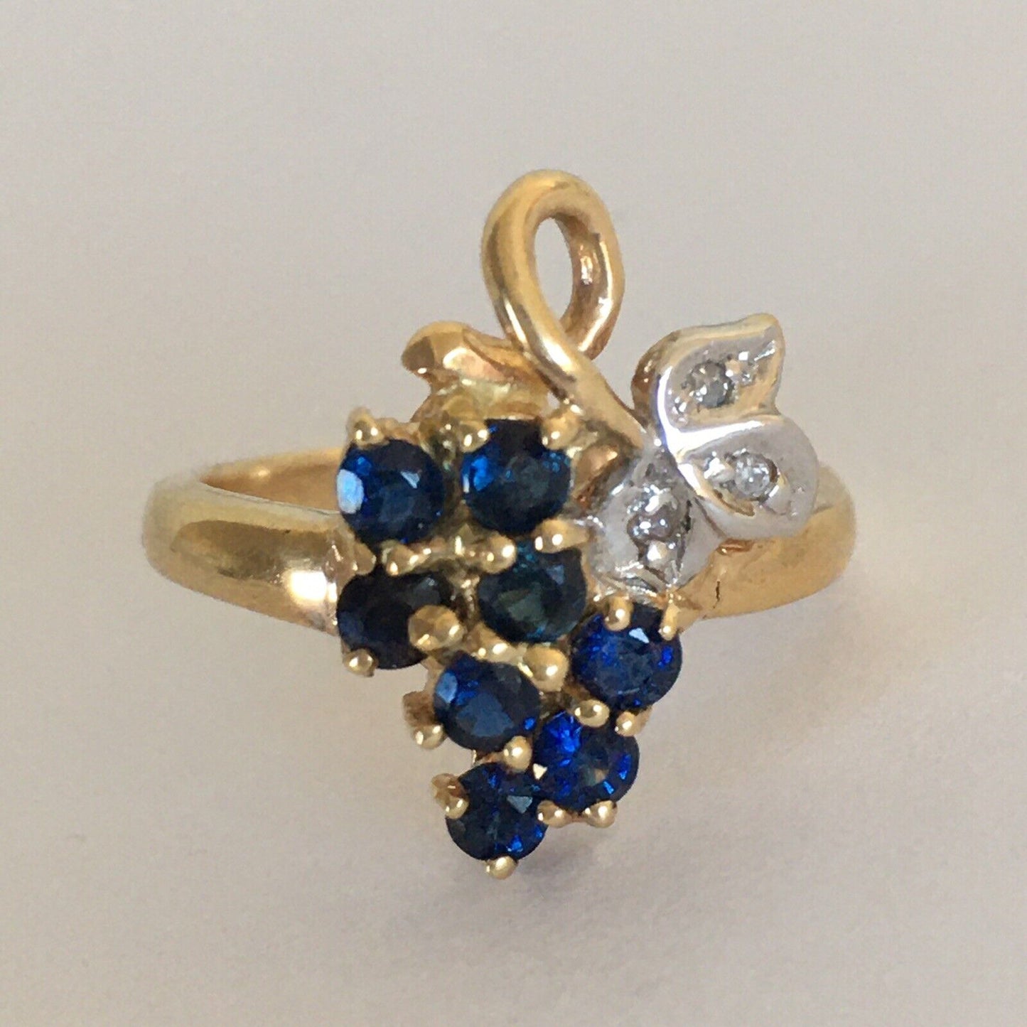 Q9815, New 14k Solid Yellow Gold Y/G Genuine Sapphire Diamond Ring, SZ-3.75