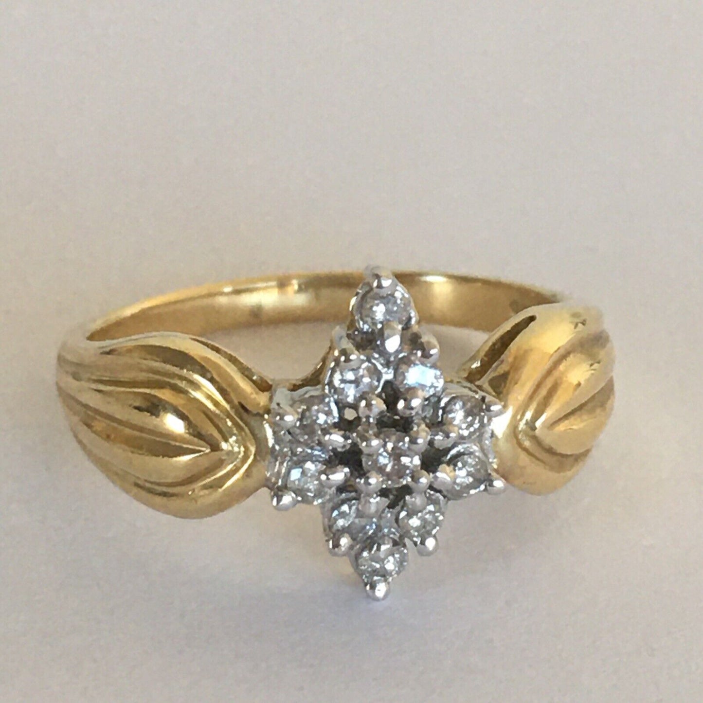 Q8816, New 14k Solid Yellow Gold Y/G Genuine Diamond Ring, SZ-7