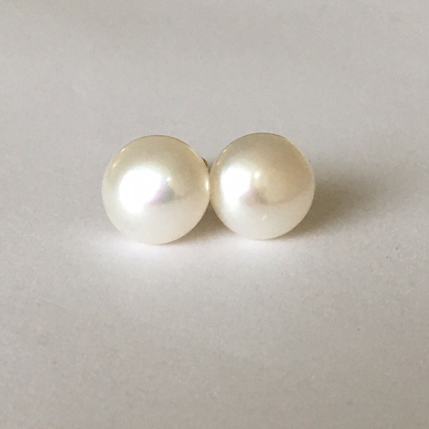 P-5208, New 14k Solid Yellow Gold Natural Fresh Water Pearl Studs Earrings, 8mm