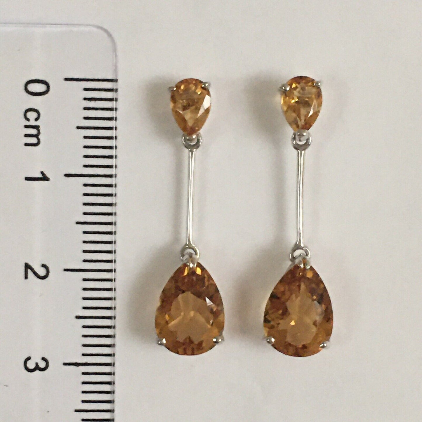 Q4115, New 14k Solid White Gold W/G Citrine Earrings, Studs, Dangling