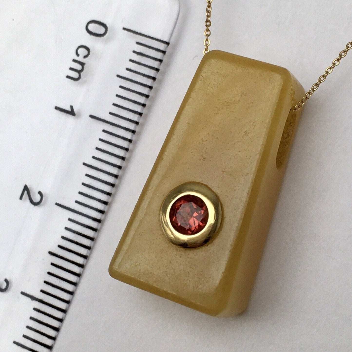 P-0620, New 14k Solid Yellow Gold Yellow Jade Pendant For Good Luck Birthstone