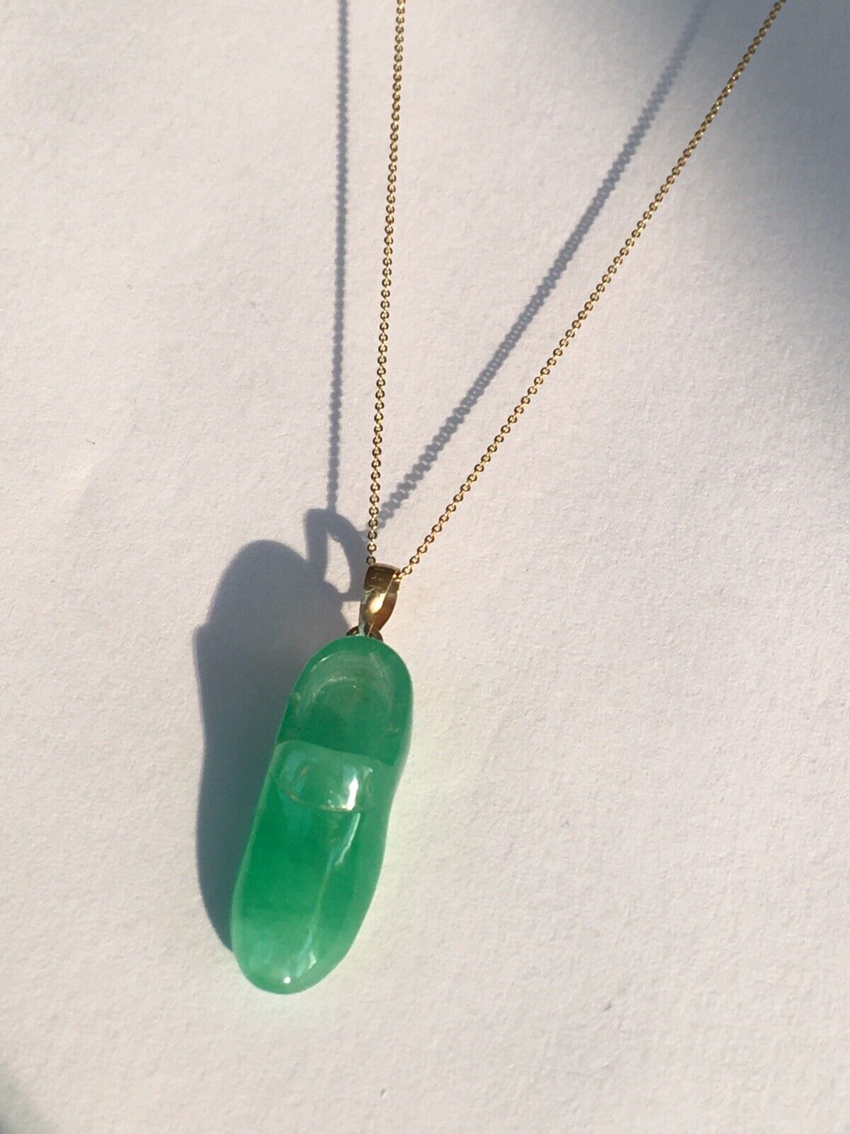 Solid 14K Yellow Gold Natural Aventurine Jade Ball Pendants For