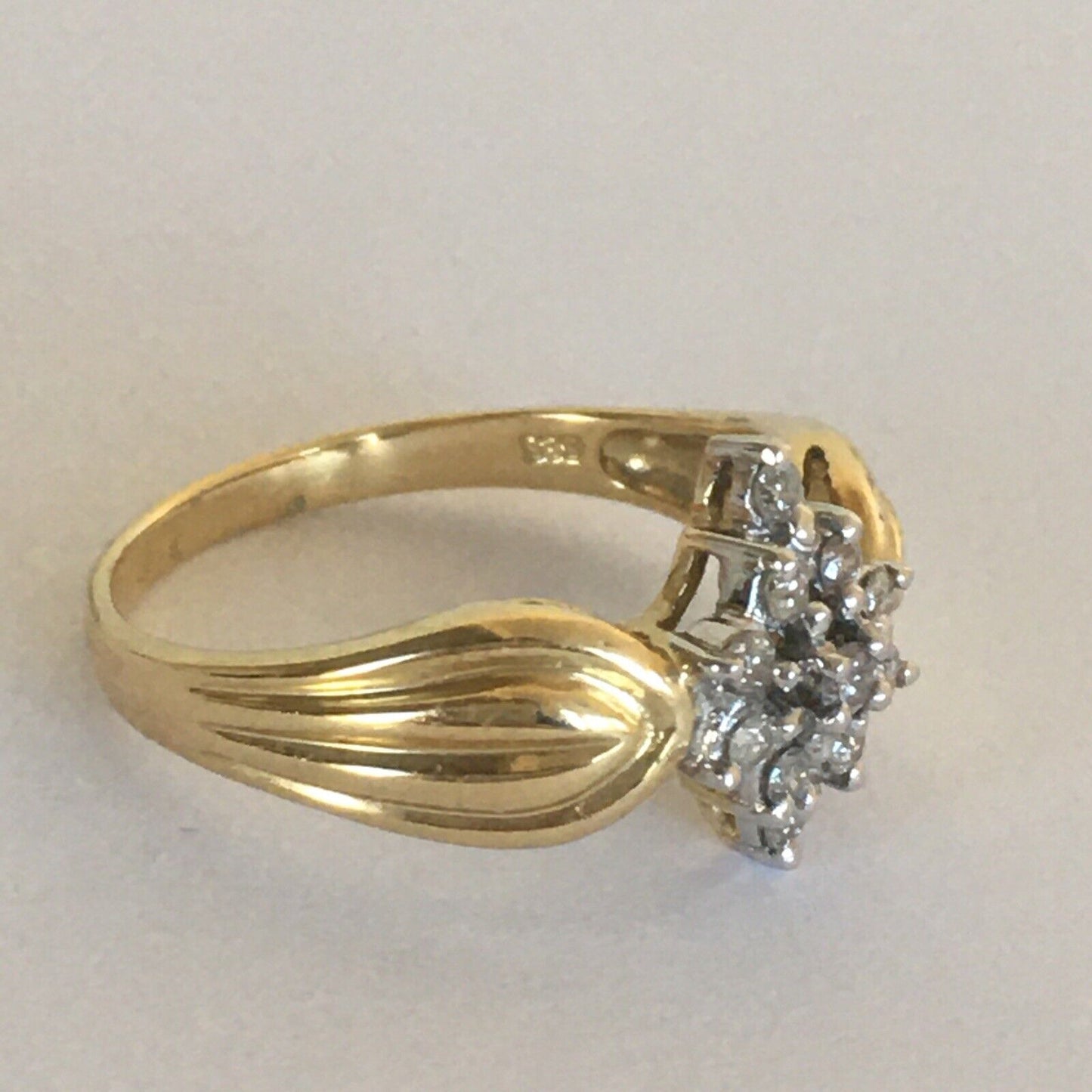 Q8816, New 14k Solid Yellow Gold Y/G Genuine Diamond Ring, SZ-7