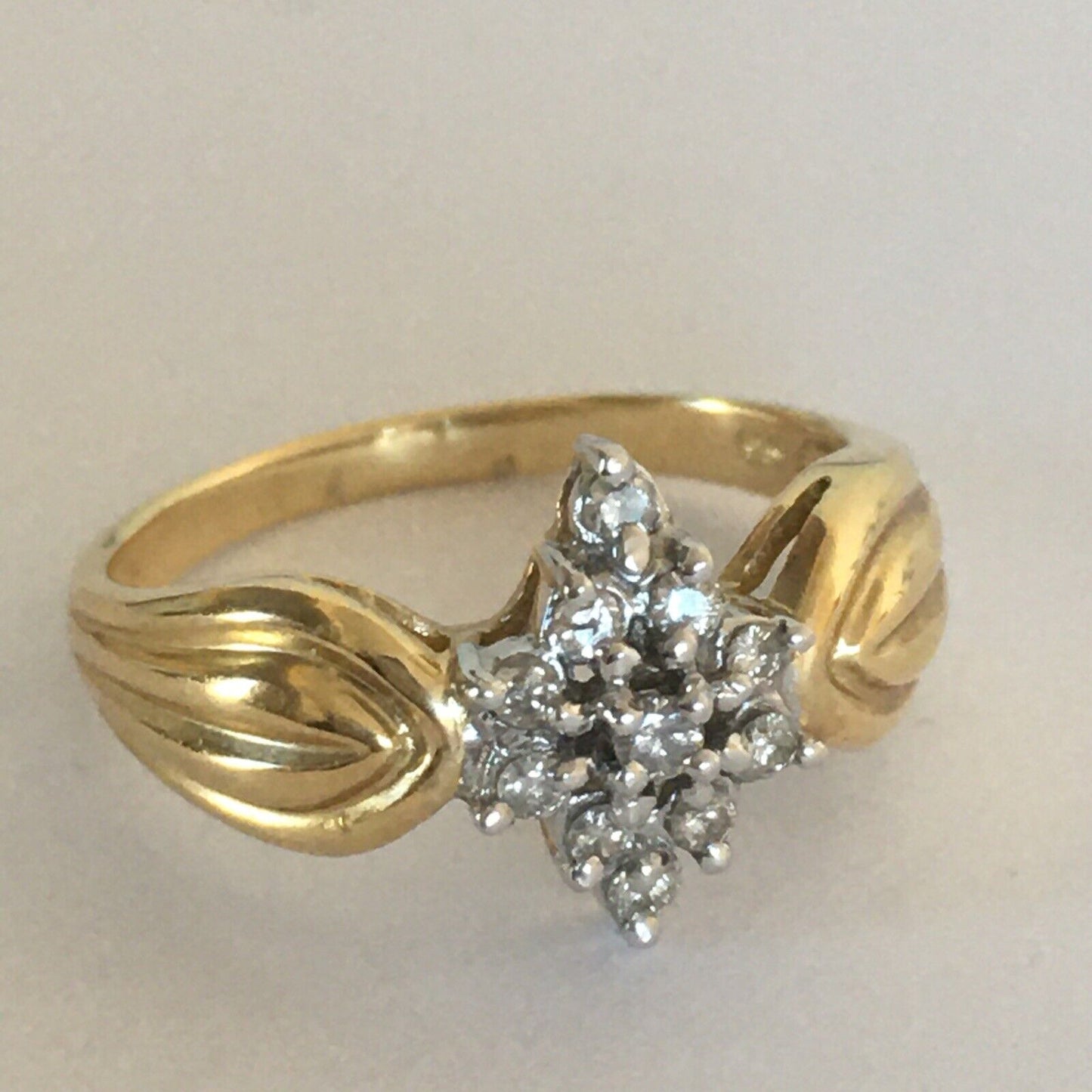 Q8816, New 14k Solid Yellow Gold Y/G Genuine Diamond Ring, SZ-7