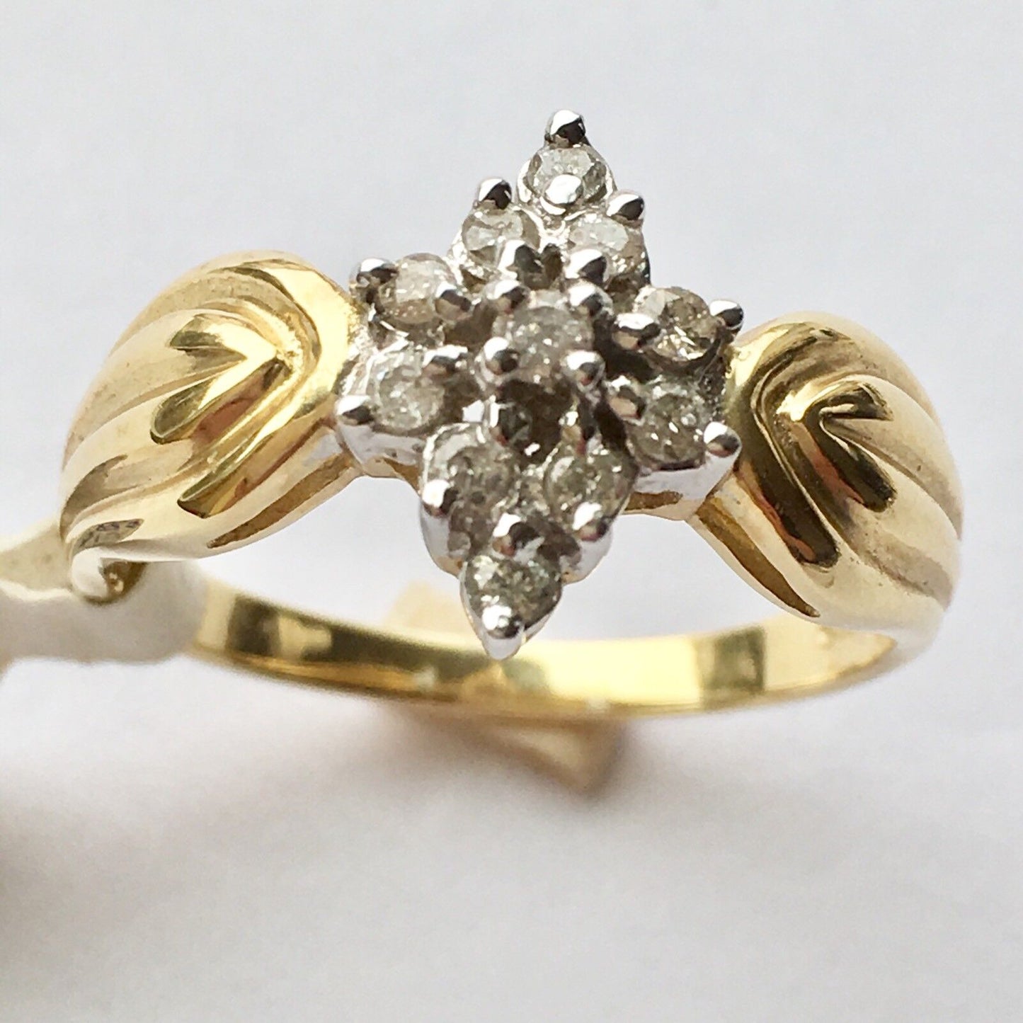 Q8816, New 14k Solid Yellow Gold Y/G Genuine Diamond Ring, SZ-7