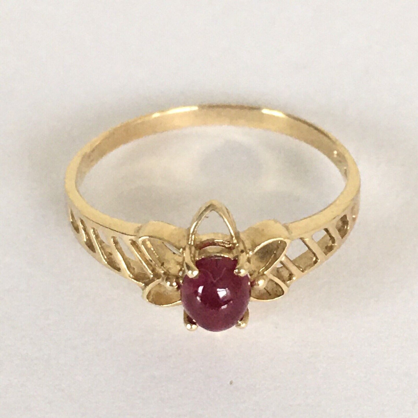 P-5610, New 14k Solid Yellow Gold Y/G Genuine Ruby Ring, Oval Shape, SZ-6.5