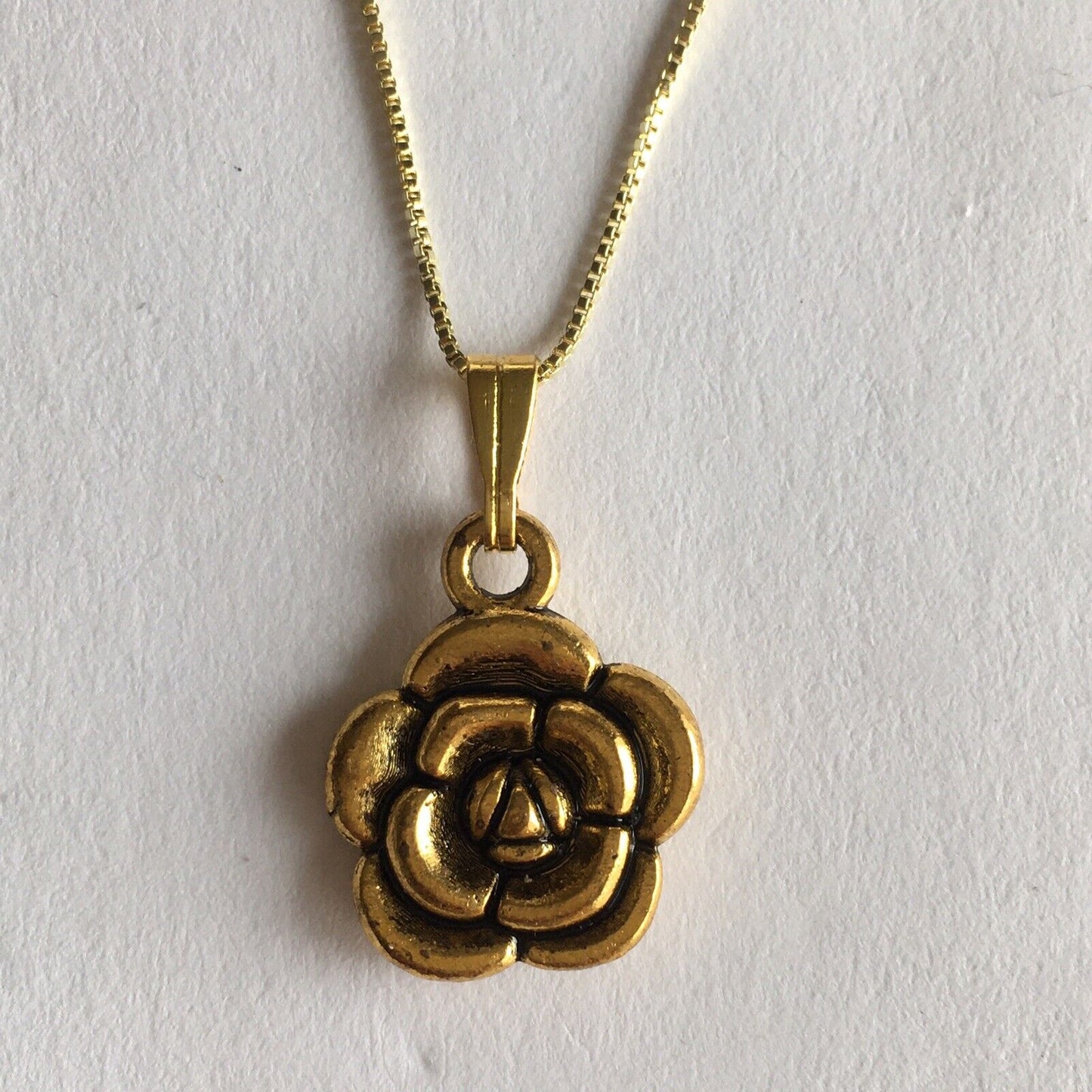 Earrings Pendant Necklace Set Double Side Rose Flower Gift Set