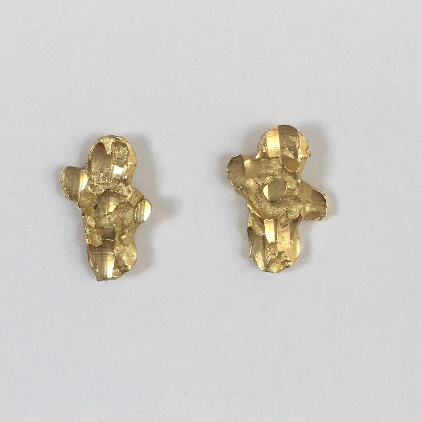 P-0360, New 14k Yellow Gold Earrings Studs Unique Peanut Design