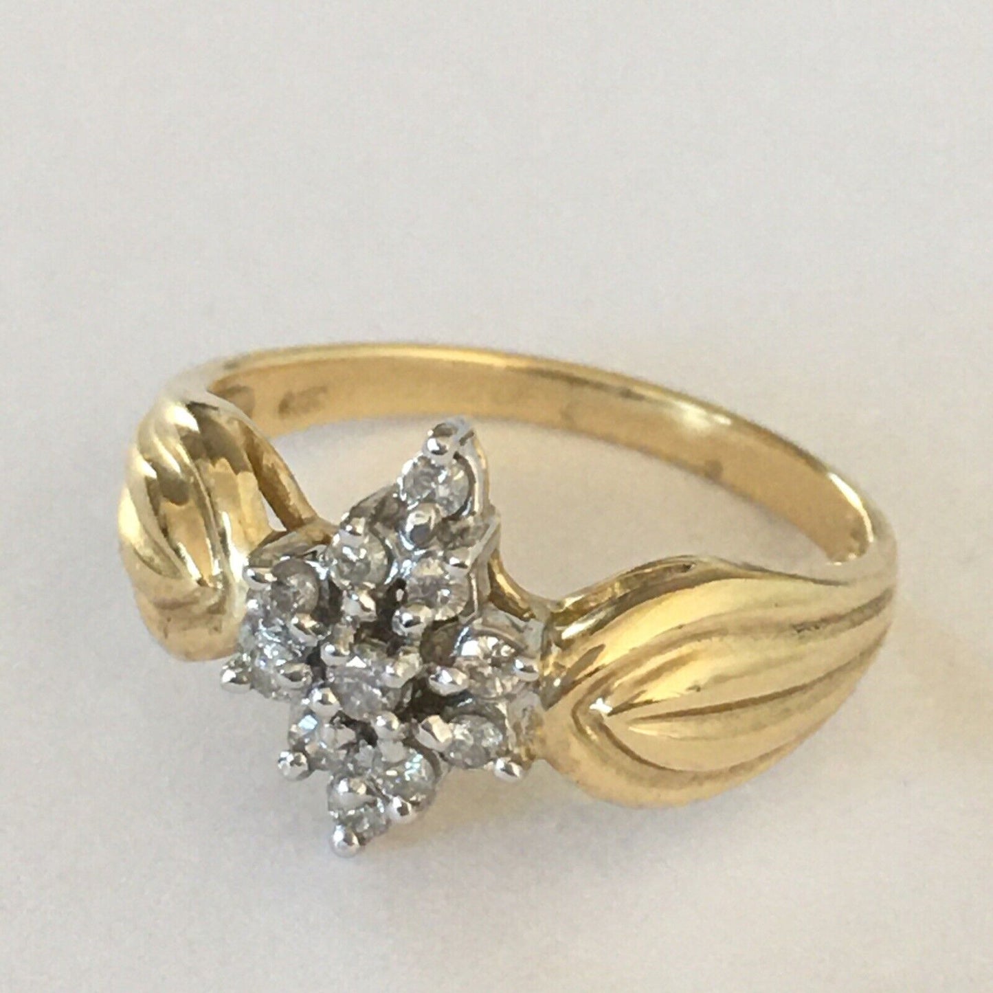 Q8816, New 14k Solid Yellow Gold Y/G Genuine Diamond Ring, SZ-7