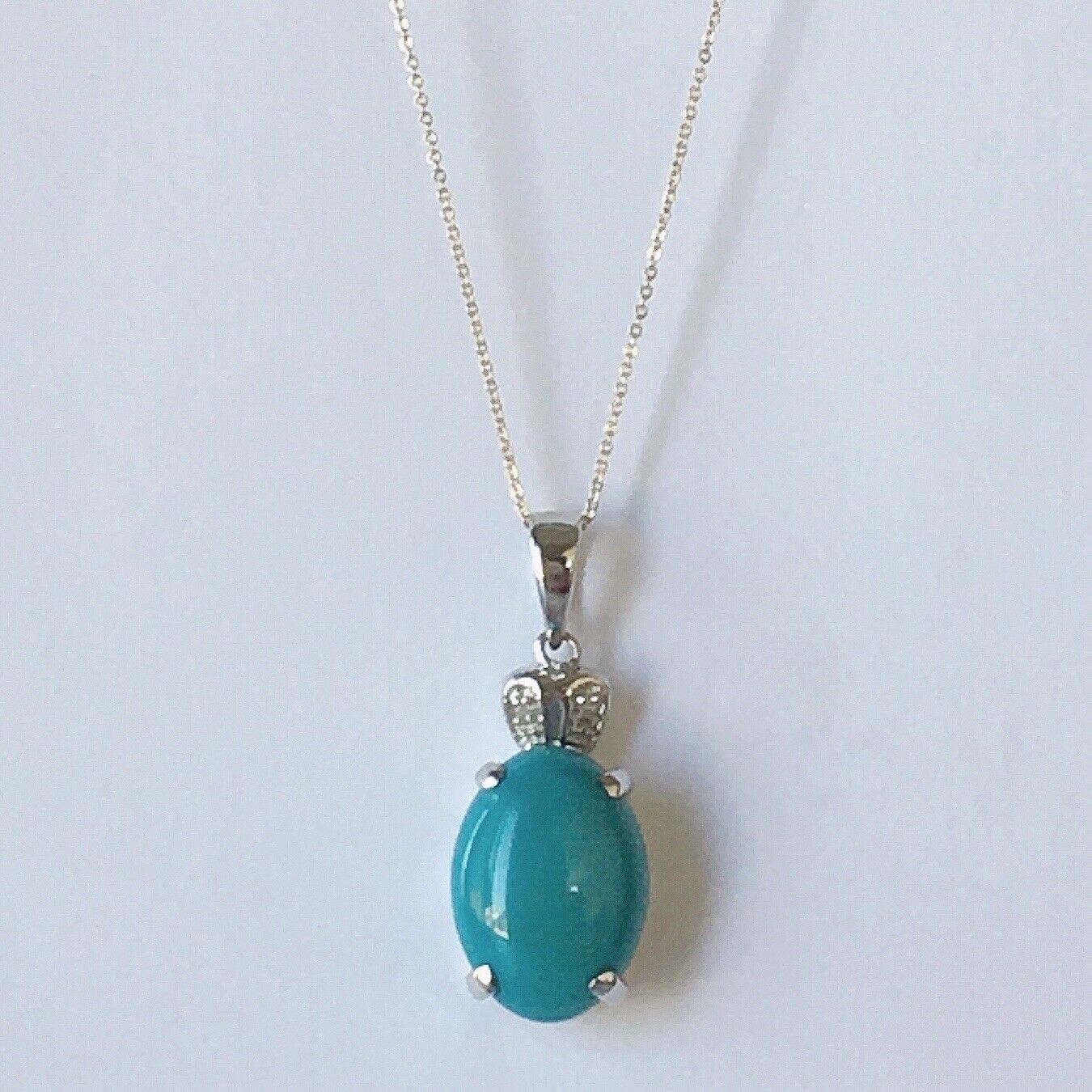 White gold hot sale turquoise pendant