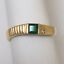 Q10624, New 14k Solid Yellow Gold Y/G Genuine Emerald Diamond Ring, SZ-7